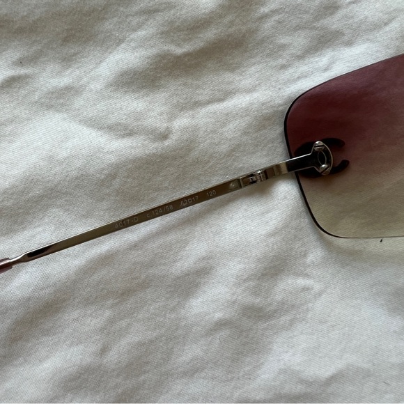 CHANEL 4017-D Pink Tinted Rhinestone Sunglasses / CHANEL Y2K Sunglasses - Picture 9 of 10